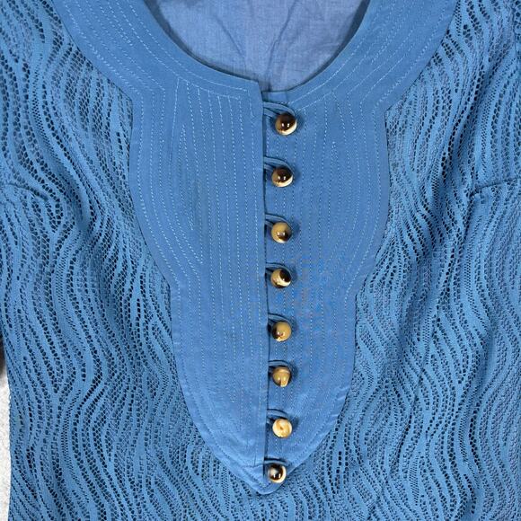 Plenty‎ Anthropologie Dress 2 Silk Lace Sheer Puff Twee Quirky Feminine Mod 50s - Picture 5 of 13